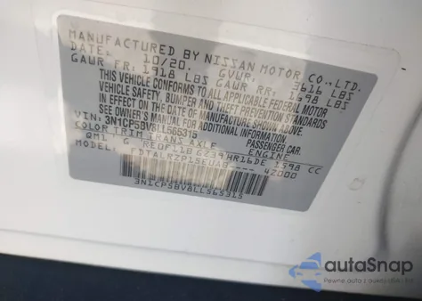 2020 Nissan Kicks S Xtronic Cvt z USA, uszkodzony, nr VIN 3N1CP5BV8LL565315